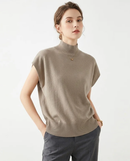 chaleco Lucca | Blusa de Punto con Cuello Mock.